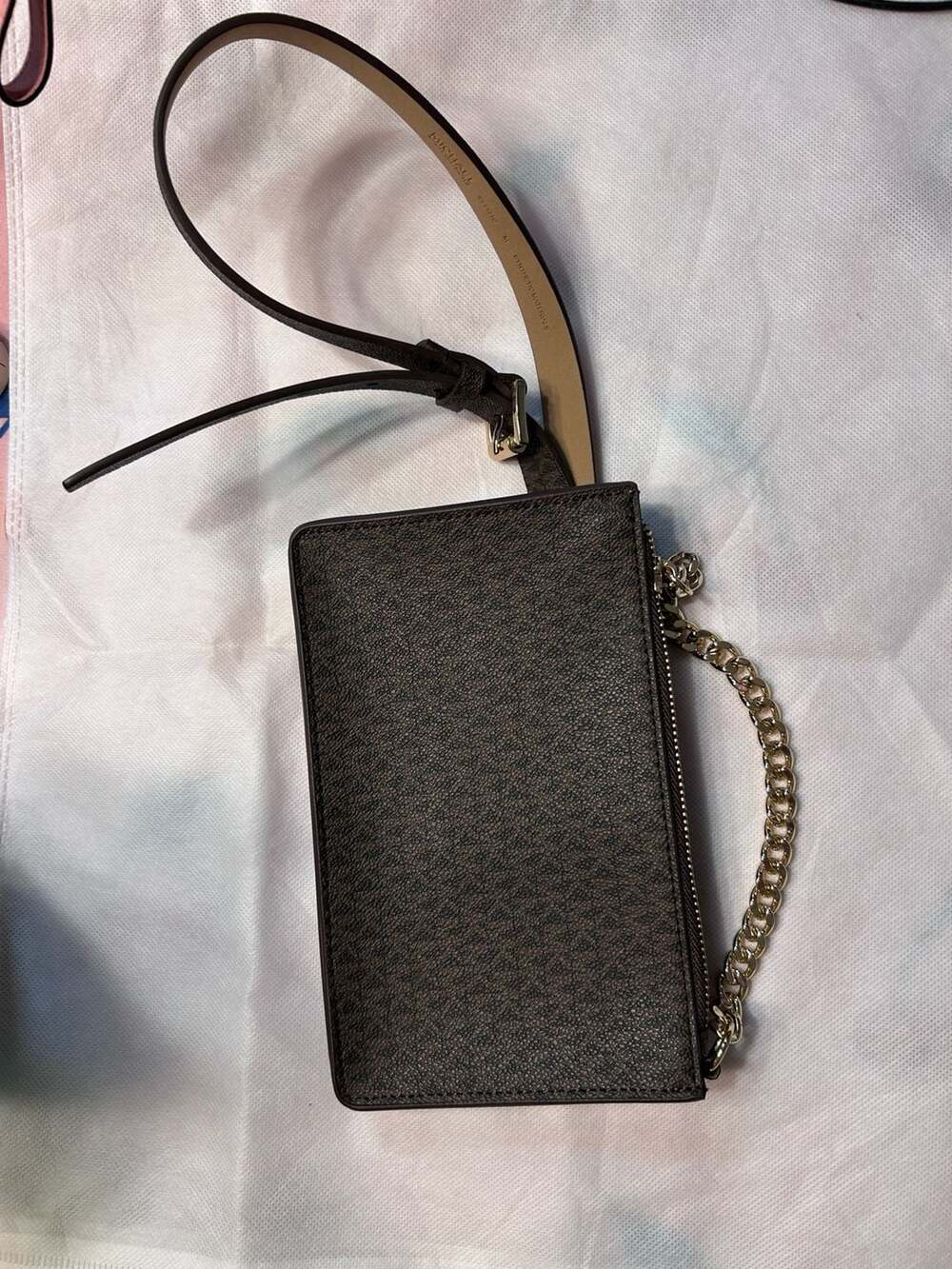 Michael Kors Signature Logo Belt Bag with Chain Detail